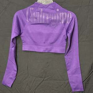Civil Regime Purple Long Sleeve Performance Crop Top